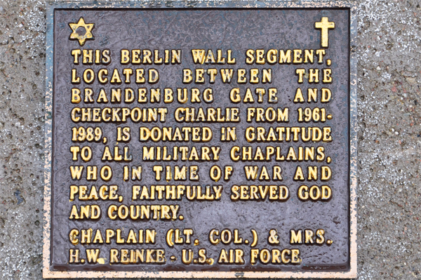 sign about the Berlin wall segment